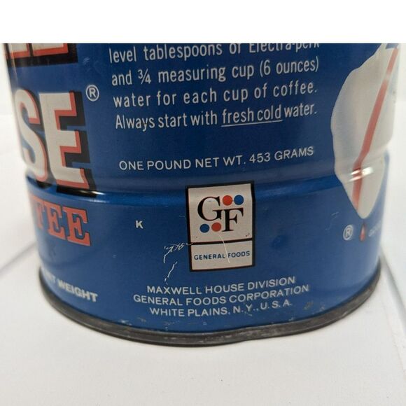 Vintage Maxwell House Electra Perk Coffee Can - 1 lb - Empty - Picture 5 of 7
